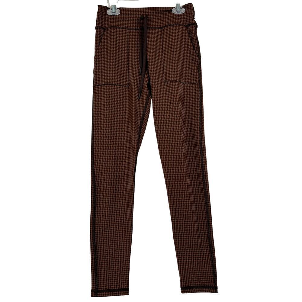 Aerie Offline Regular Rise Ankle Legging Size M Brown Houndstooth‎ Pockets Yoga